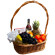 Basket of fruits with cognac and chocolate